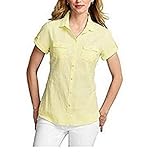 bauerfeind manica corta Eddie Bauer Camicetta Cinklebluse - Giallo, 38-40