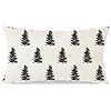 PANDICORN Modern Farmhouse Christmas Tree Pillow Cover 12×20 Black Christmas Pine Tree Decorations Christmas Lumbar Pillows Decorative Throw Pillows Cases Winter Holiday Decor for Home Living Room