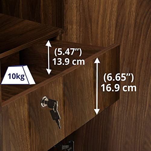 Image of Wakefit Wardrobe | 1 Year Warranty | Engineered Wood Almirah, Cupboard for Clothes Storage | 3 Door, 1 Drawer, 1 Hanging Space | Cashmere - Columbian Walnut