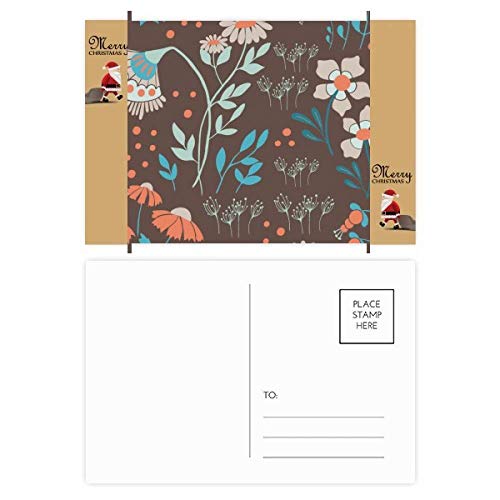 Cartes postales de remerciement motif fleurs marron lot de 20