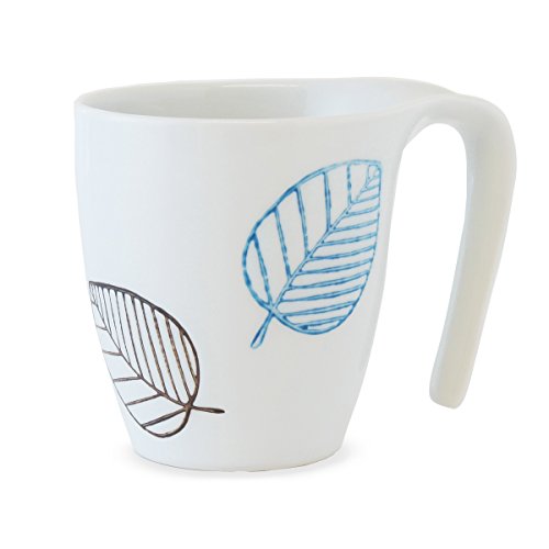 波佐見焼 CtoC JAPAN マグカップ リーフ 青 W11.5×D8.5×H9(ｃｍ) 320(ｃｃ)