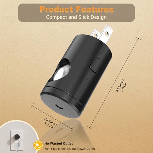 Image of JandCase Night Lights Plug into Wall, 8 Pack Mini Lens Night Light | 3CCT Color Temperature, 180 Rotatable Night-Lights, Dimmable Nightlight Plug in, Light Sensor, Bathroom Hallway Room Decor