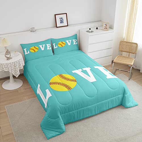 Image of Feelyou Softball Bedding Set Twin Size for Kids Boys Girls 3Pcs