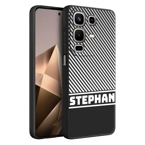Image of Fashionury Back Cover Case for Infinix Note 50s 5G | Matte Soft Silicon Flexible | Camera Bump Protection | Customized Name with Your Phone Back Cover Black (Pattern 2)