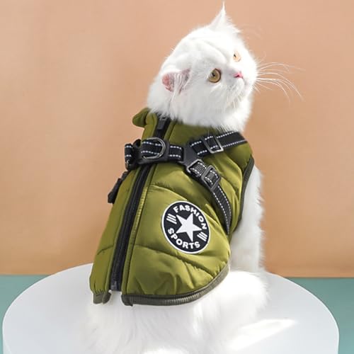 Ectkuee Wasserdichter Wintermantel mit Geschirr für Hunde, Jacke, Kostüm, warm, Kleidung, Welpen, Tierweste, reflektierend, winddicht, für kleine und mittelgroße Hunde (strapazierfähiger D-Ring)