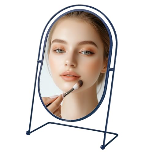 Espejo de Maquillaje Ovalado con Soporte Azul para Mesa miniatura 1