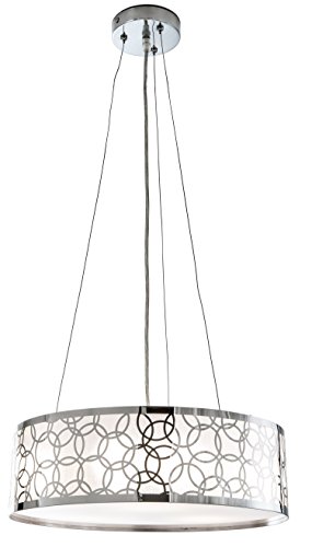 Nino Leuchten HOLLY Holly - Lámpara de techo (3 bombillas E27, máx. 40 W, pantalla de plástico con flores) Cover