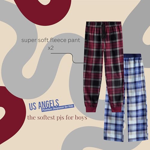Image of US Angels Pajamas Set for Boys, 4-Piece Set, Short Sleeve Shirt with Pajama Shorts
