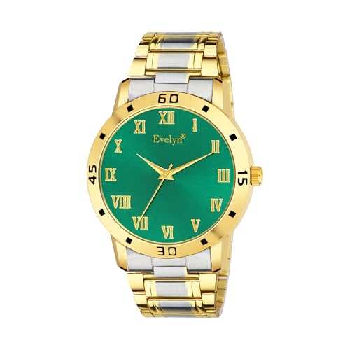 Evelyn Analog Watch, Green Dial, Two-Tone Gold and Silver Bracelet - Image 2