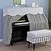 Piano Dustproof Cover, Piano Cover Upright, Embroidery Lace Quilting Process Cloth for Electronic Pianos and Upright Pianos, Home Use(Gray,D(35 * 57))
