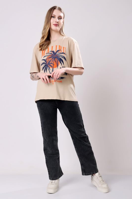 Image of London Hills Women's Cotton Blend Oversized Fit Oversized Tshirt | Oversized Tshirt - Pack of 2