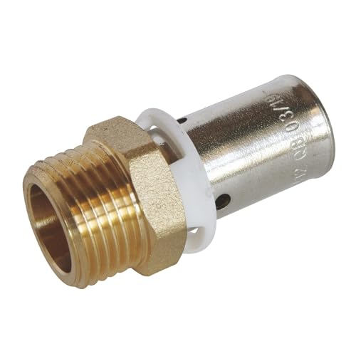 SOMATHERM FOR YOU, Raccord à sertir mâle 12/17 pour tubes PER Ø12 - Installation rapide et fiable, acier inoxydable, compatible avec profils H, U, RF, pression max 10 bars, certifié NF
