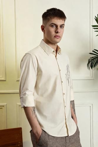 Image of MiraMichi Men's Pure Linen Shirt with Long Sleeve Collared Neck Standard Length and Button Down Closure Type |Shirt's for Men Stylish | Branded Shirt's | Formal Style