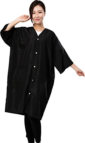 Salon Client Gown Robes Cape, Hair Salon Smock For Clients- Kimono Style, 5 Snap Closures #TOP2