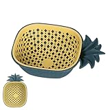 Colador de Frutas,Recipiente Colador de Doble Capa, en Forma de Piña - para Cocina, Preparación de Ensaladas, Camping, Picnic y Lavado de Alimentos en el Fregadero