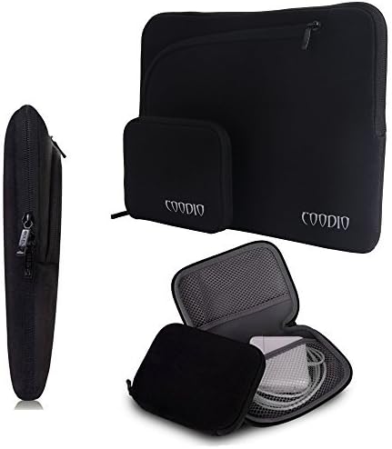 Coodio® Universal 13.3 inch Laptop Sleeve Bag Case Pouch + Accessory Bag for Apple MacBook Air 13, MacBook Pro Retina 13 (Can NOT Fit HP Envy 4-1100sl and Lenovo Yoga) (Black)