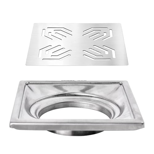 Image of Plantex (Primax) 304 Grade Stainless Steel Drain Cover /Drainage Cover /Drain Cover for Bathroom /Jali for Bathroom and Balcony- 6x6 inches (Chrome)