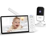 GHB Babyphone mit Kamera 5 Zoll IPS-Display 720P 5000 mAh VOX-Energiesparmodus 4X Zoom Nachtsicht Zwei-Wege-Audio Temperatursensor Nicht drehbar