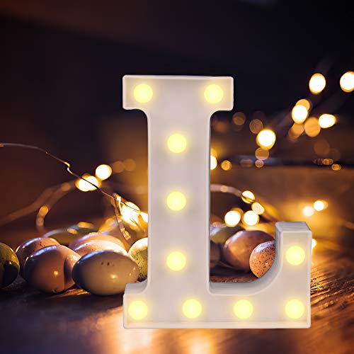 Yuehuam Letras de Marquesina Led Vintage Alfabeto Grande Iluminar Letrero Decoración Letras a - Z Luces de Símbolo para Fiesta de Bodas de Navidad Luz de Noche Barra de Inicio