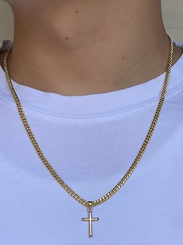 JEWELHEART 14K Real Gold Cross Pendant - Classic Small Cross Pendant Charm - Religious 14K Yellow and White Gold Jewelry For Men Women4