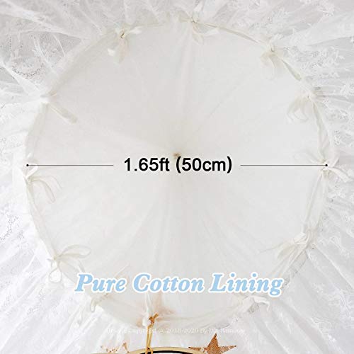 Dix-Rainbow Crib Canopy for Kids Bed Canopy for Girls Bed Canopy Princess White Lace Crib Net Tent for Baby Little Girl Cute Starry Barbie Castles - Paper Star Gift