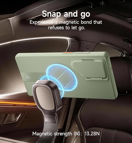 Image of SURITCH for Samsung Galaxy S23 Ultra Phone Case, Magnetic Protective Cover with Camera Cover & Adjustable Metal Kickstand for Galaxy S23 Ultra -Sage Green