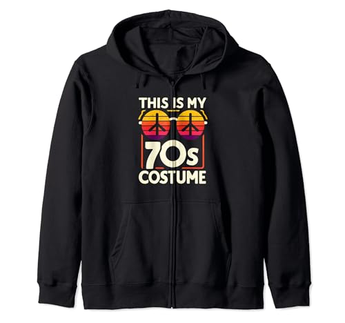 Disfraz divertido de los años 70, estilo retro vintage de los años 70 Sudadera con Capucha