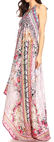 Image of Sakkas Lizi Womens Maxi High-Low Halter Handkerchief Long Dress Beach Party