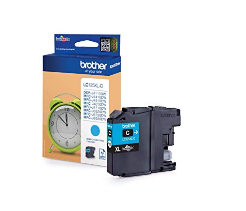 Brother LC125XLC Cartuccia InkJet Originale, Alta Capacità, fino a 1200 Pagine, per Stampanti DCP-J4110DW, MFC-J4410DW, MFC-J4510DW, MFC-J4610DW, MFC-J4710DW, MFC-J6520DW e MFC-J6920DW, Colore Ciano