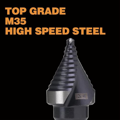 Image of 3 /4 inch Single Size M35 Step Drill Bit Unibit for Hole Drilling