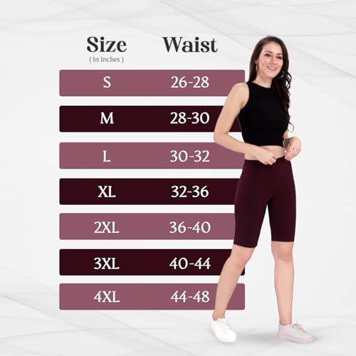 Image of TRASA Women's Cotton Fashion Biker Workout Cycling Shorts, Avialable Sizes: S,M,L,XL,2XL,3XL