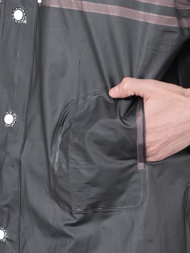 Image of Dollar Rainguard Men's PVC Full Sleeve Solid Raincoat with Adjustable Hood and Pocket