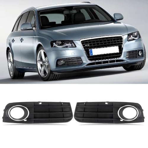 TTCR-II 2 PCS Caches Antibrouillard Compatibles avec Audi A4 B8 8K 2009-2011 Grille de Phare antibrouillard Gauche + droite A4 B8 Cadre Calandre...
