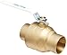 Milwaukee Valve UPBA485B Series Brass Ball Valve, Potable Water Service, Two Piece, Inline, Lever, 1/2" Solder End