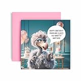 Remontez le temps avec la carte d'anniversaire Huxters, ornée d'un dodo éblouissant de style vintage, dégageant élégance et charme. La carte proclame de manière ludique « Happy Birthday to a Classy Old Bird », ce qui en fait le mélange parfait de sophistication et d'humour pour l'individu intemporel de votre vie