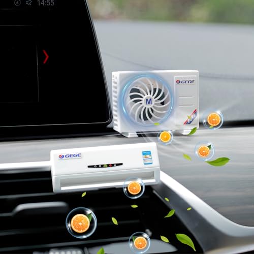 Image of YGMONER Air Conditioning Model Car Air Vent Clip Solar Powered Pack of 2，Orange Flavor Air Freshener Outlet Clip Funny Charm Car Inter Decor Gifts for Men Women
