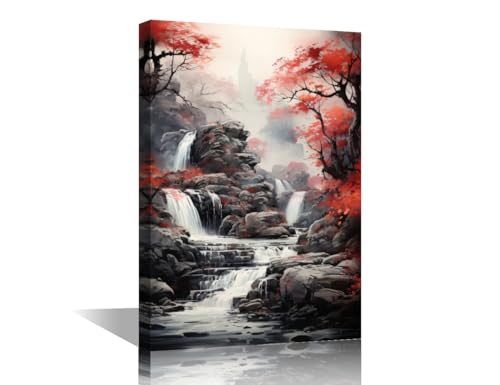 Pintura de bosque en lienzo para pared, posters e impresiones modernas decorativas