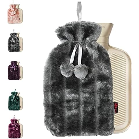 Ram Cosy 2L Hot Water Bottle with Faux Fur Cover