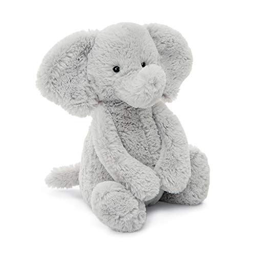 Jellycat Bashful Silver Elephant Stuffed Animal, Medium 12 inches