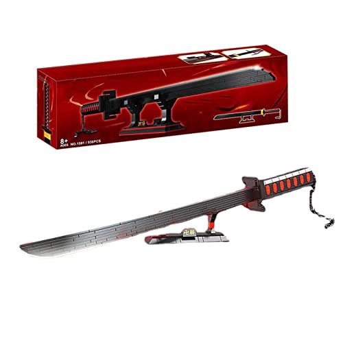 Ninja Weapons Modellbausatz Bauspielzeug Ninja Katana Bausatz, 936 Teile Klemmbausteine Spielzeugschwert Baustein Schwert Mit Schwertständer Und Schwertscheide Baustein Modell, Kompatibel Mit Lego E Cover