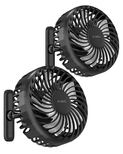 A2C 2-Pack Rechargeable Golf Cart Fans