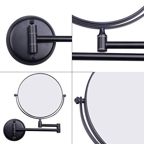 Miroir maquillage mural 8 pouces grossissant double face réglable extensible - 6