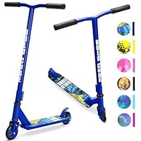 BOLDCUBE Stunt Scooter Navy Blue for Kids Ages 6-12 8-12 Years | Freestyle Pro 360° | Aluminium Deck | ABEC 7 | Micro Crystalized Deck