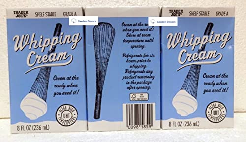 Trader Joe’s Shelf Stable Grade A Whipping Cream 8Fl Oz 236Ml (Three Cartons) #TOP1
