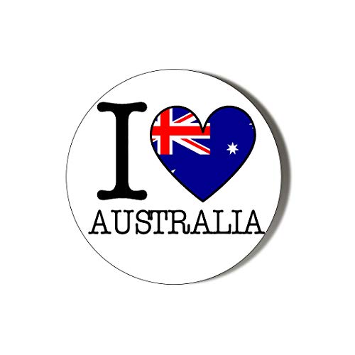 Gift Insanity I Love Australia Flag Heart Shaped Design 45Mm Novelty Badge