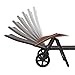 Tangkula Wicker Chaise Folding Back Adjustable Aluminum Rattan Lounger Recliner Chair W/Wheels (Brown)