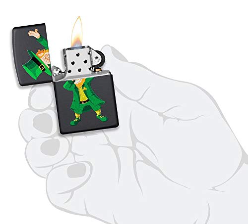 Encendedor Zippo Dabbing Leprechaun Black Matte miniatura 5