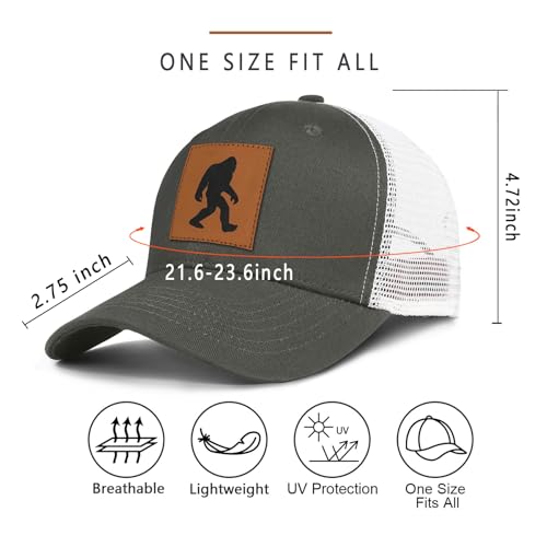 Image of Mens Hat Snapback Trucker Hats Outdoor Gifts for Men Dad Husband Father's Day Leather Pattern Baseball Cap