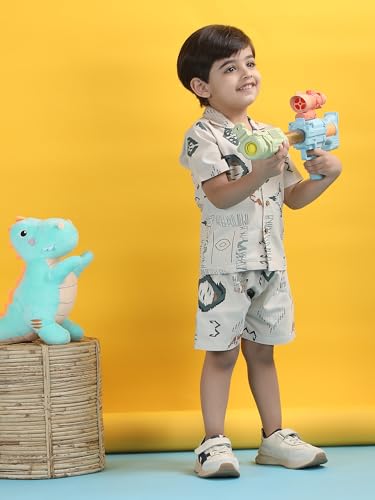Image of POLKA TOTS 100% Cotton Half Sleeve Shirt and Shorts Combo for Boys | Co-Ord Set for Kids | Summer Wear Dress for Toddlers | Breathable & Skin-Friendly Boys Clothes | Trendy Summer Outfit & Beach Wear