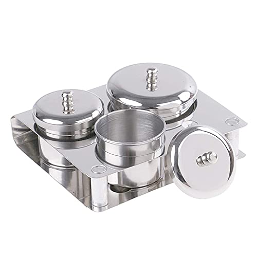 BQAN Acrylic Powder Holder Dappen Dish 3Pieces Stainless Steel Acrylic Liquid Container Tips Cup Professional Nail Material Container Tool